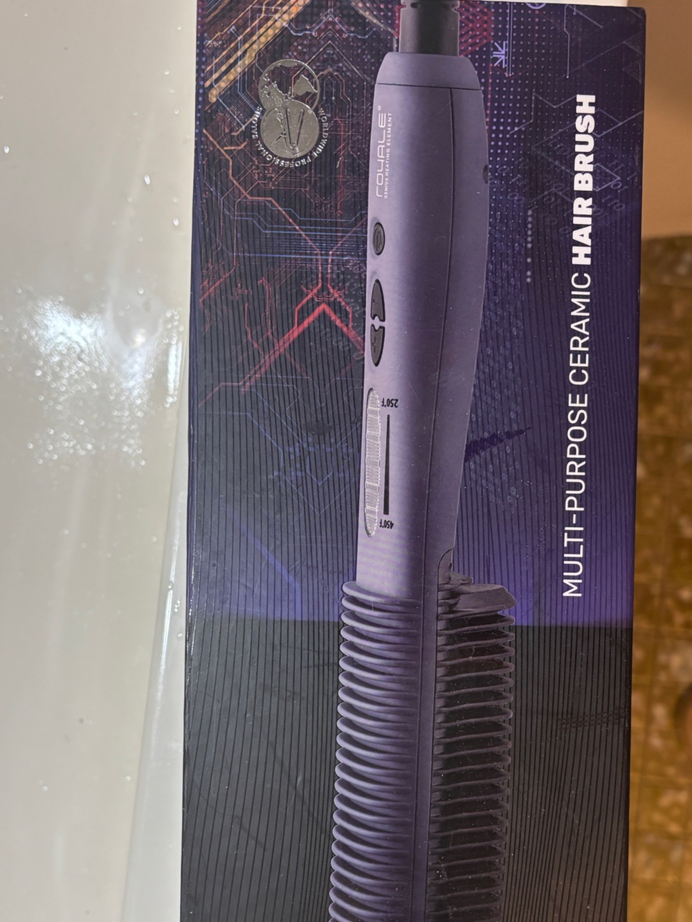 Multi-Purpose Ceramic Hair Brush - Purple